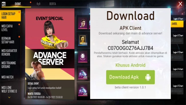 FF Advance Server Apk