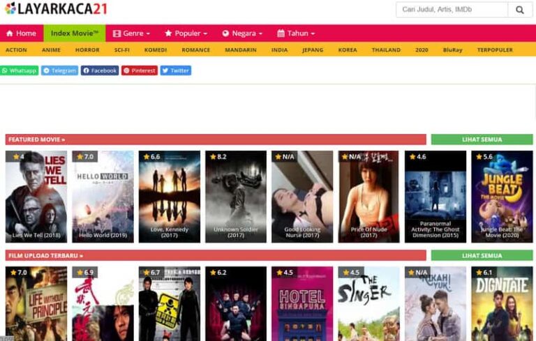 Link LK21 (LayarKaca21) Nonton Film Sub Indo Full HD Gratis